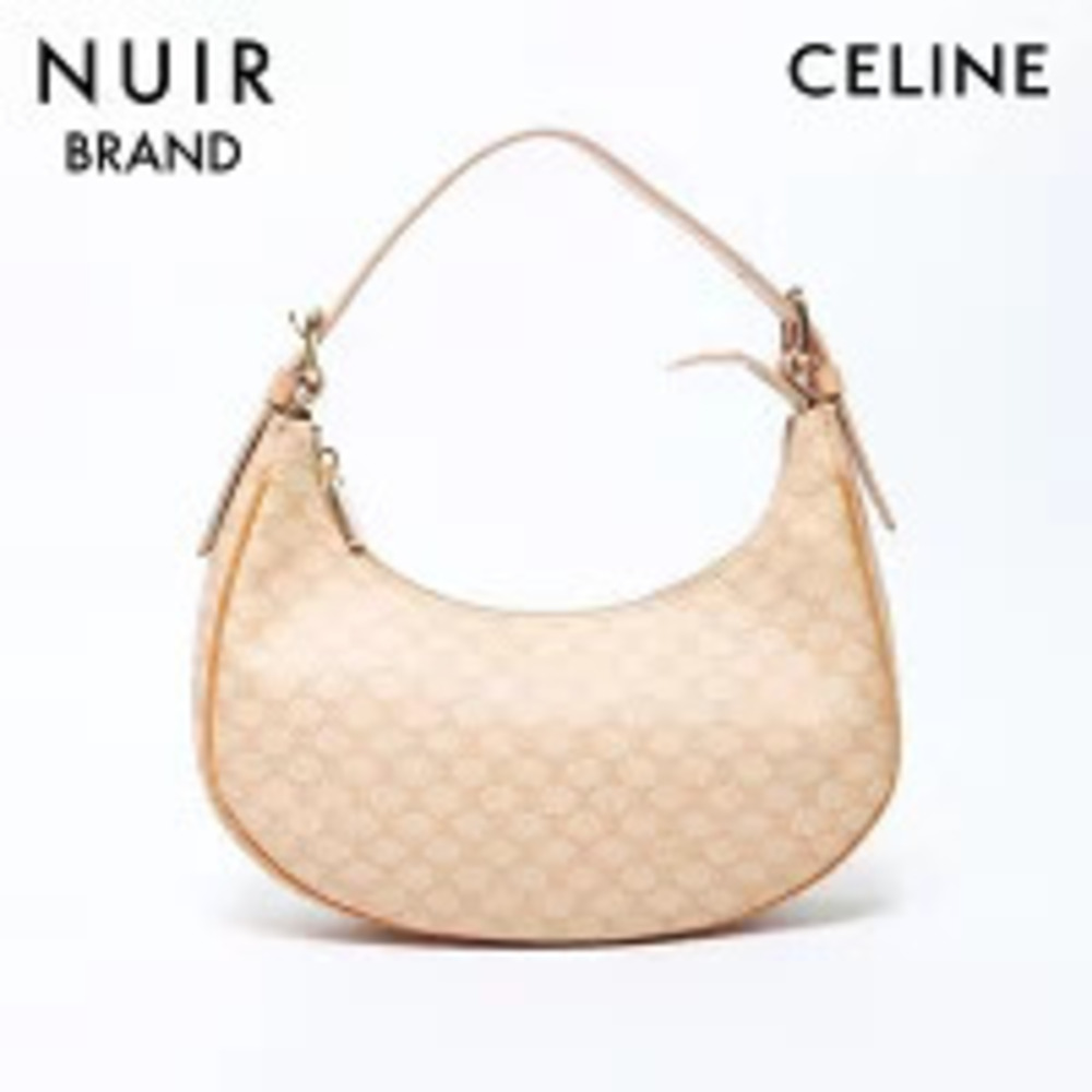 Celine Macadam One Shoulder Hobo Bag Beige